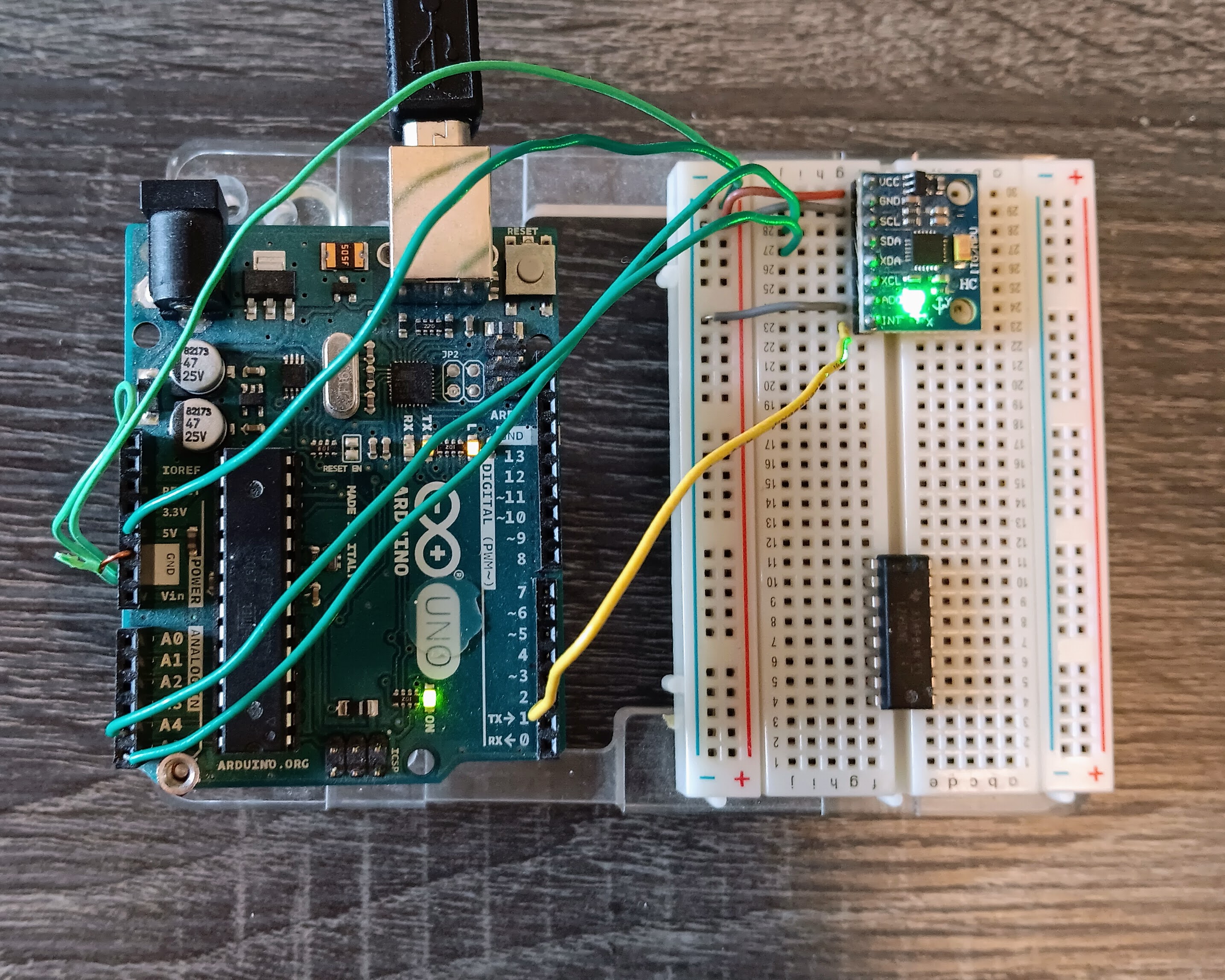 image of arduino wired with mpu6040