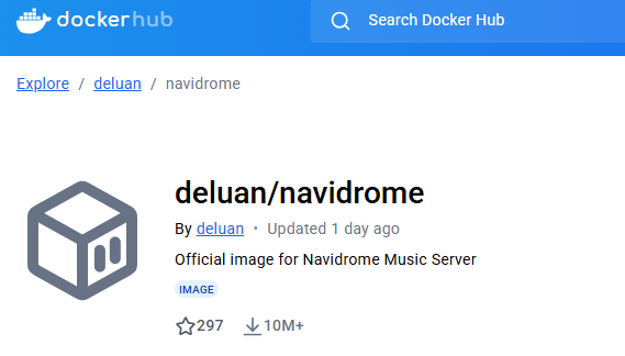 splash image of docker hub deluan navidrome.